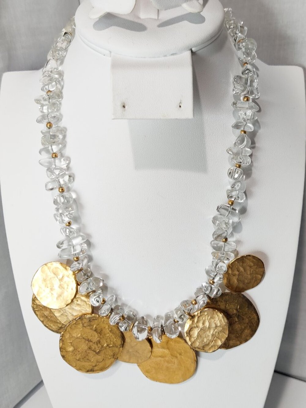 Vintage Kenneth Lane Clear Quartz Statement Necklace